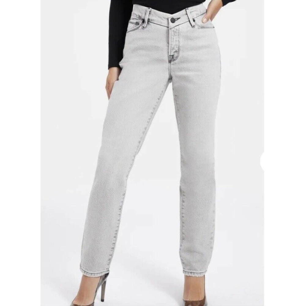 NWT Good American Womens Good‎ Classic Jeans Size 8/29 Low Gray Black176 Pockets